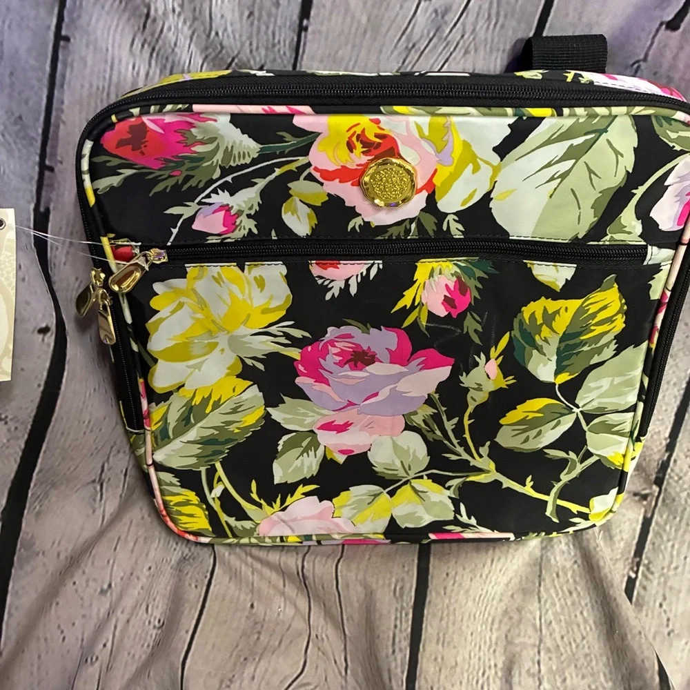 Anna Griffin Annalise Floral Removable Zipper Bag‎ Pouch for Rolling Luggage NWT